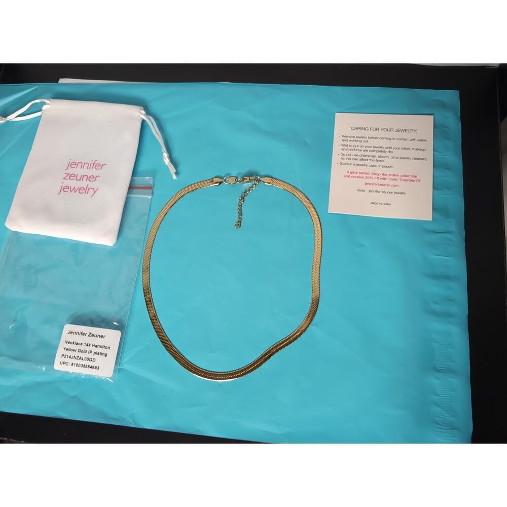 Jennifer Zeuner Necklace 14K Hamilton Yellow Gold Plating 15"
